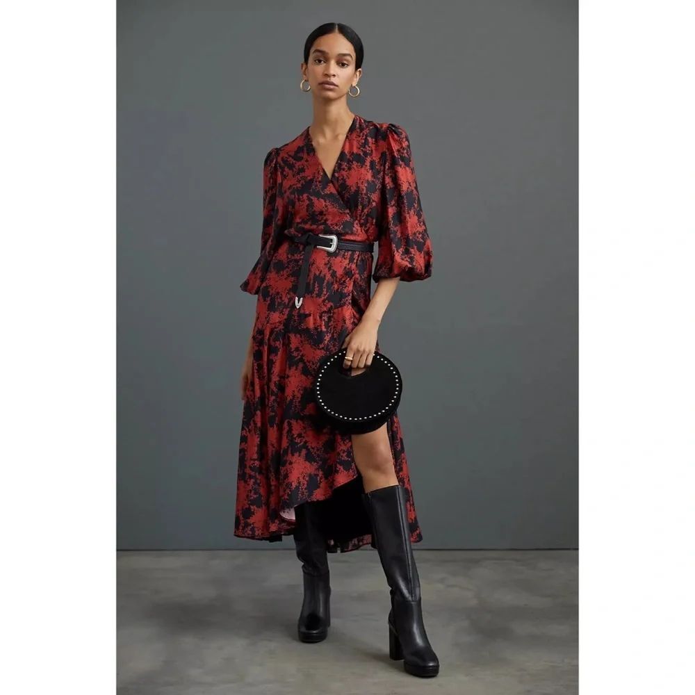 Anthropologie Abstract Wrap Midi Dress